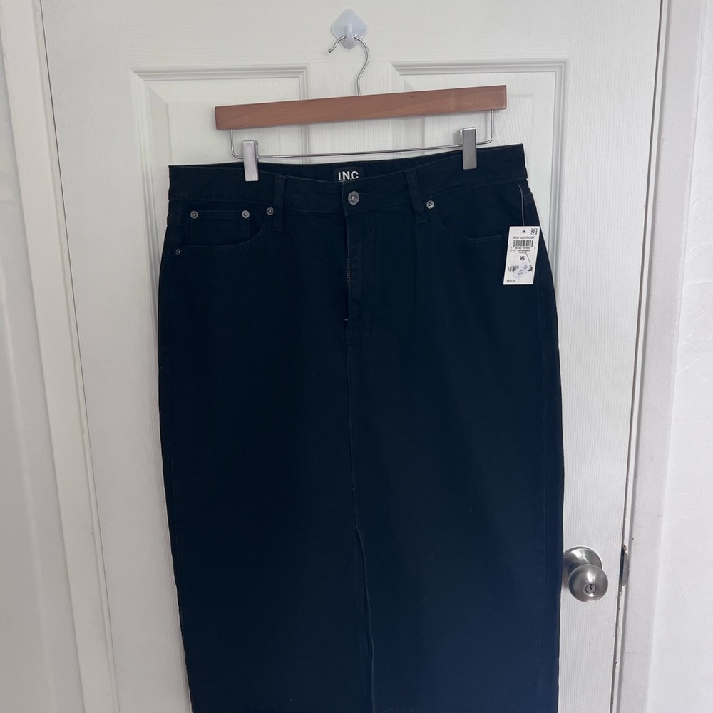 INC‎ International Concepts Black Maxi Denim Skirt